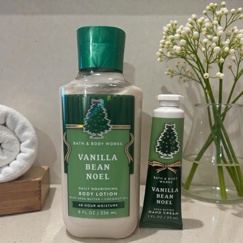 NWT Bath & Body Works Vanilla Bean Noel Moisturizer Set